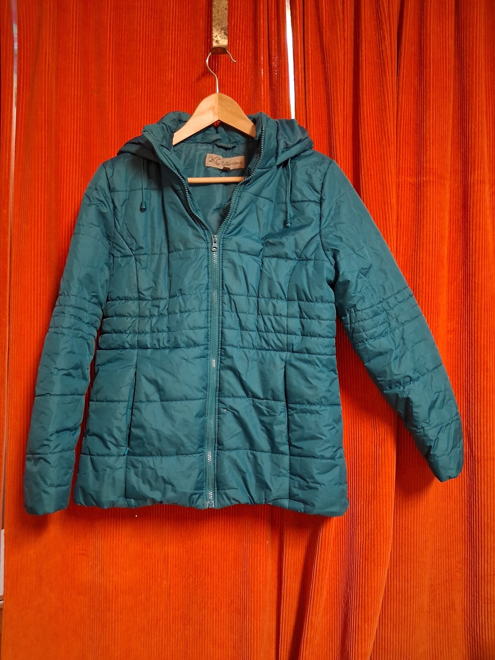 Teal Hooded Quilted Jacket - Women